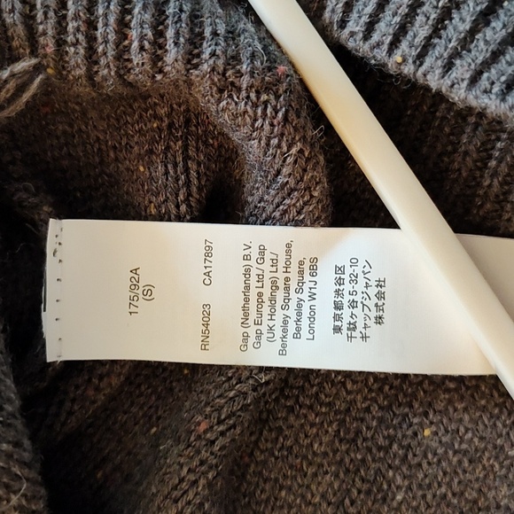 Gap Sweater Size S Shawl Collar 3 Button Long Sleeve Wool Blend Brown Knit NWT - Picture 8 of 13